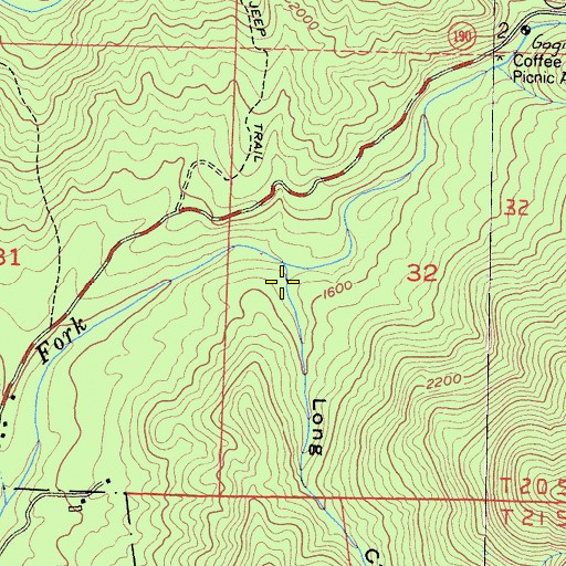 Topographic Map of Long Canyon, CA