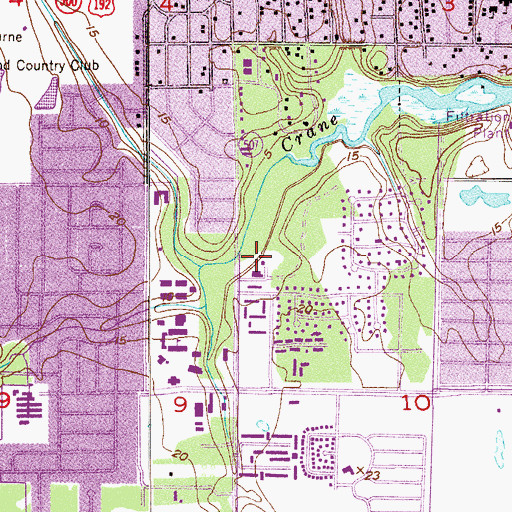 Topographic Map of Melbourne First Church of the Nazarene, FL
