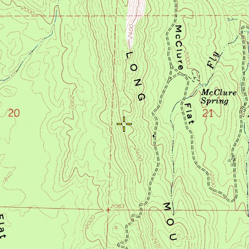 Topographic Map of Long Mountain, CA