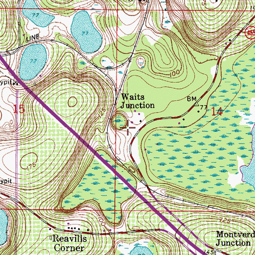 Topographic Map of Woodlands Lutheran Church, FL