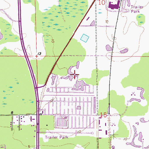 Topographic Map of Hometown Landmark Mobile Home Park, FL