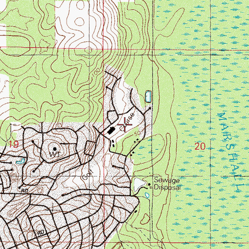 Topographic Map of Perry Golf and Country Club, FL