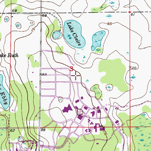 Topographic Map of University of Central Florida Orlando Campus Communications Building, FL