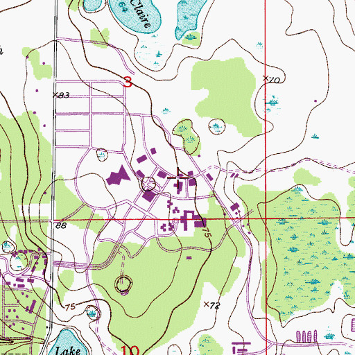 Topographic Map of University of Central Florida Orlando Campus Math and Physics Building, FL