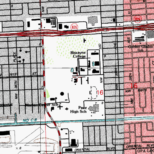 Topographic Map of Saint Thomas University Lewis Hall, FL