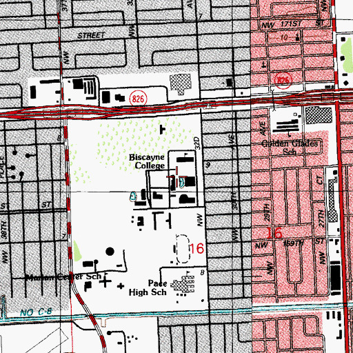 Topographic Map of Saint Thomas University O'Mailia Hall, FL