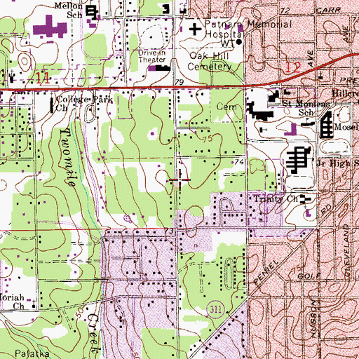 Topographic Map of April Oaks Mobile Home Park, FL