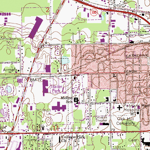 Topographic Map of To God Be The Glory Holiness Church, FL