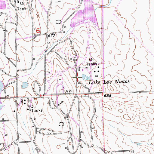 Topographic Map of Lake los Nietos, CA