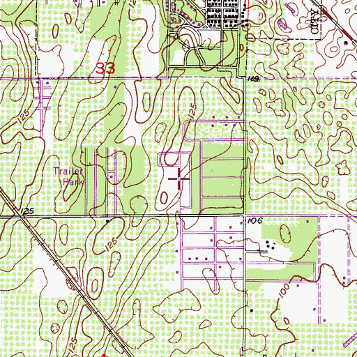 Topographic Map of Desoto Mobile Home Park, FL