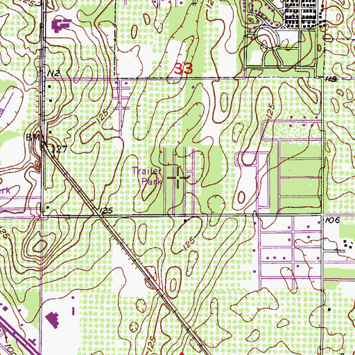 Topographic Map of Oakridge Mobile Home Park, FL