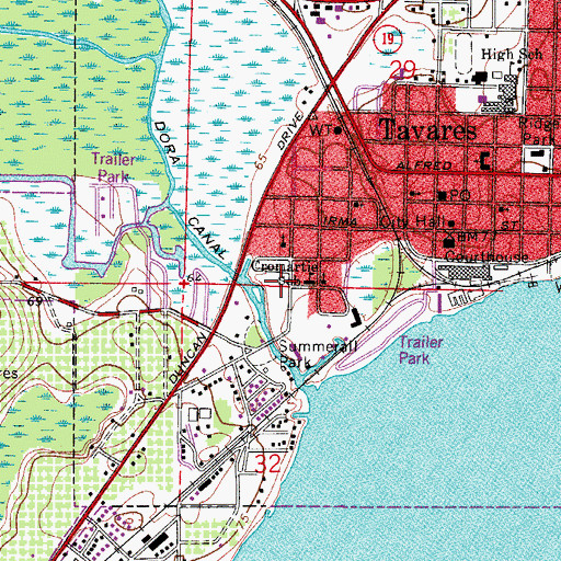Topographic Map of L and M Mobile Court, FL
