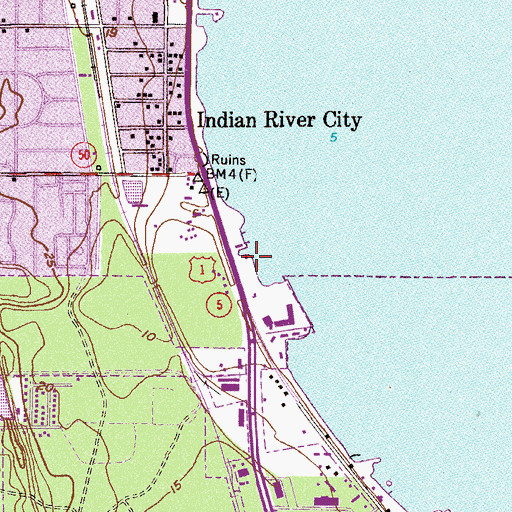 Topographic Map of Kennedy Point Yacht Club Marina, FL