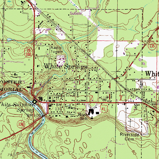 Topographic Map of White Springs Christ Holiness Church, FL