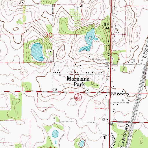 Topographic Map of Moreland Park Trailer Park, FL
