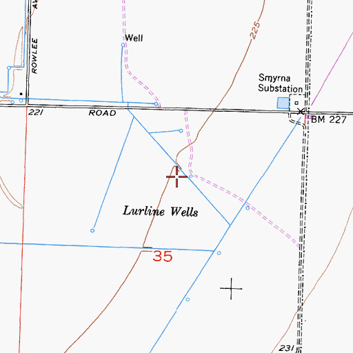 Topographic Map of Lurline Wells, CA