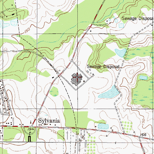 Topographic Map of Screven County Middle School, GA