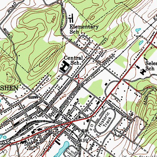 Topographic Map of Garr Institute (historical), NY