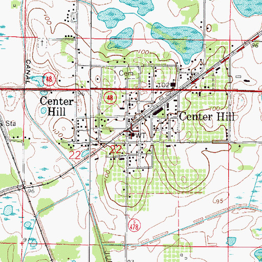Topographic Map of First Baptist Church of Center Hill, FL