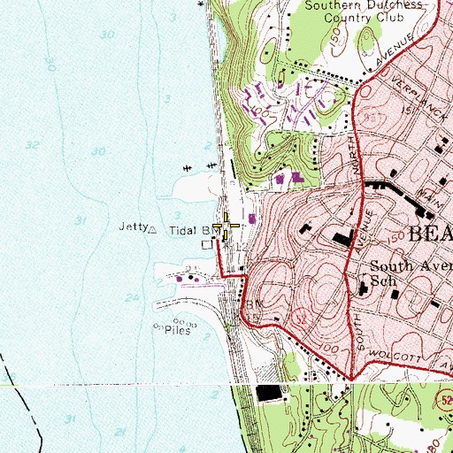 Topographic Map of Beacon Station, NY