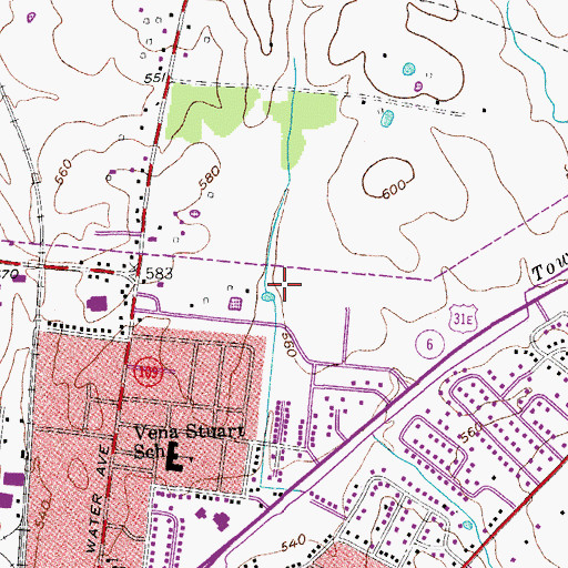 Topographic Map of Joe Shafer Middle School, TN