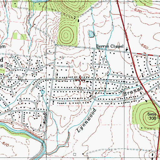 Topographic Map of Walnut Grove Elementary School, TN