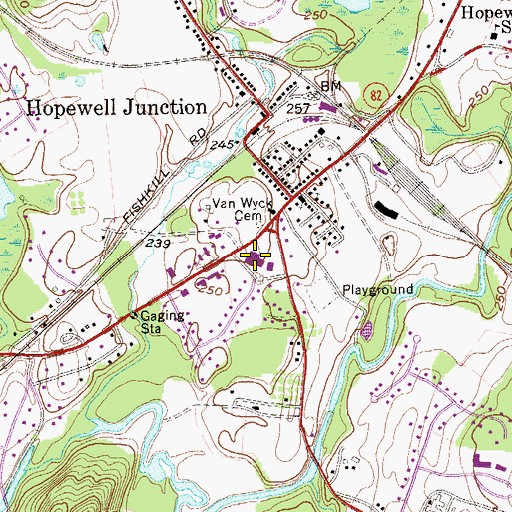 Topographic Map of Hopewell Plaza Shopping Center, NY