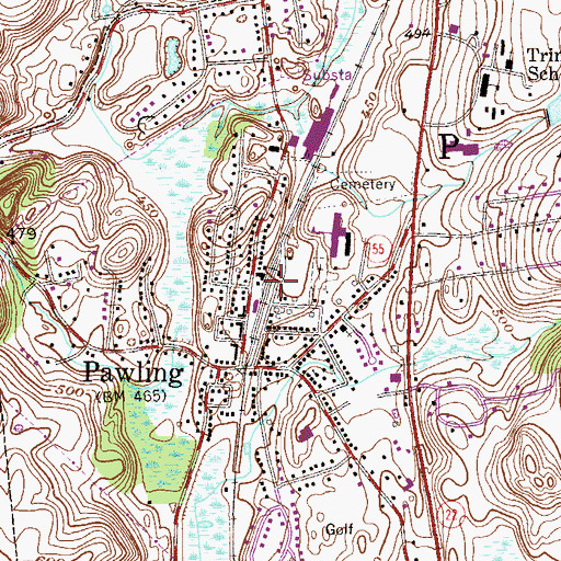 Topographic Map of Pawling Station, NY