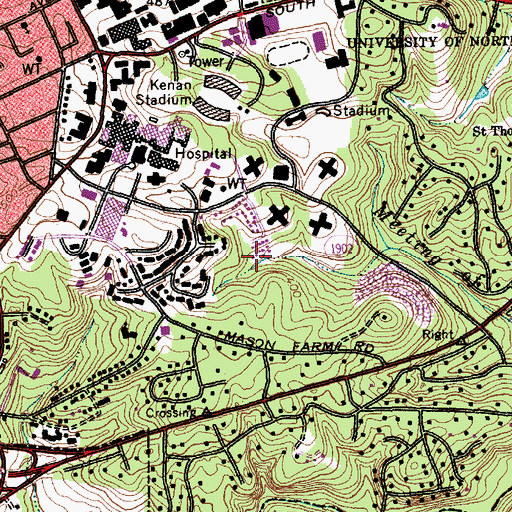 Topographic Map of Educational Foundation Parking Deck, NC