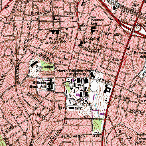 Topographic Map of Farrison-Newton Communications Building, NC