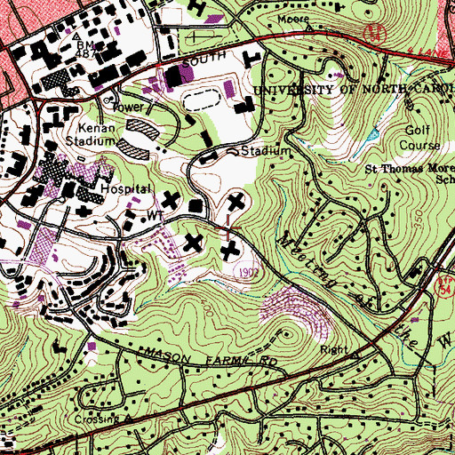Topographic Map of George Moses Horton Residence Hall, NC
