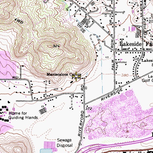 Topographic Map of Maniscalcos Cactus Farm, CA