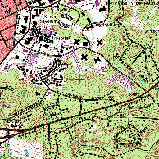 Topographic Map of McColl Building, NC