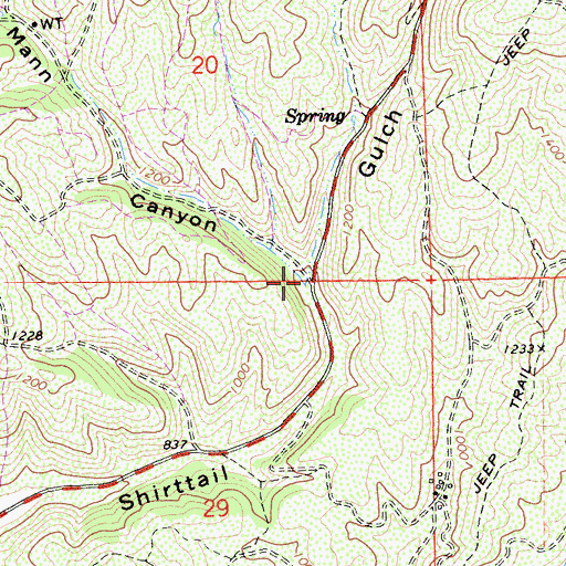 Topographic Map of Mann Canyon, CA