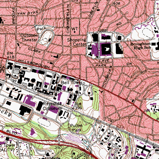 Topographic Map of Primrose Halll, NC