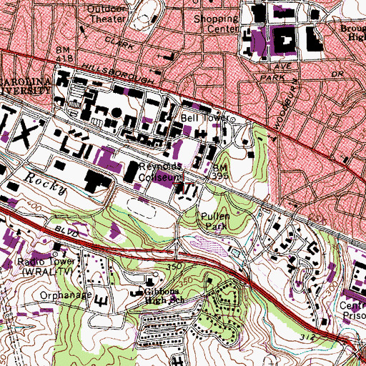 Topographic Map of Thompson Theater, NC