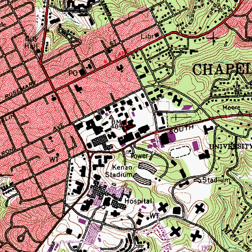 Topographic Map of Bingam Hall, NC