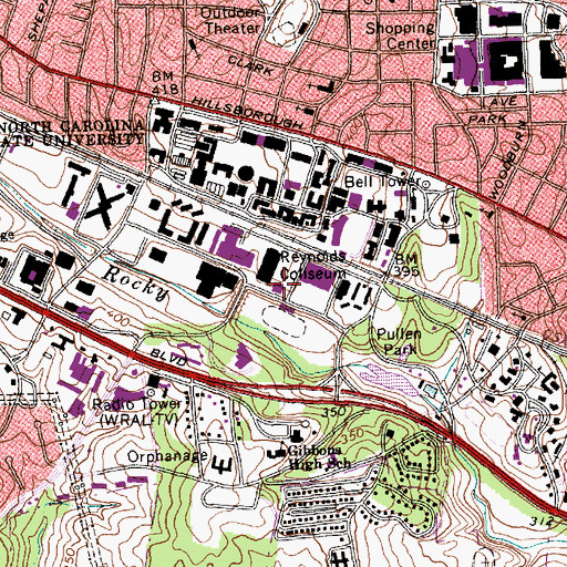 Topographic Map of Case Athletic Center, NC