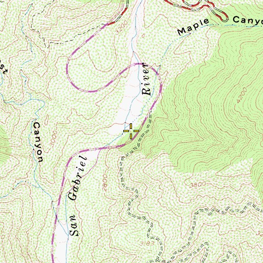 Topographic Map of Maple Canyon, CA