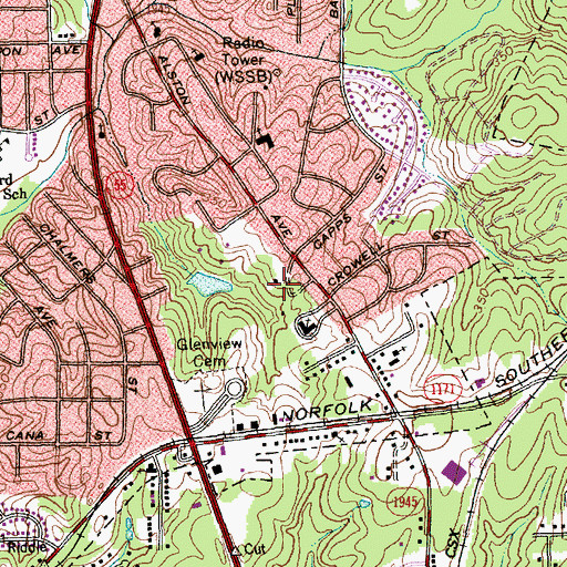 Topographic Map of Immanuel Temple, NC