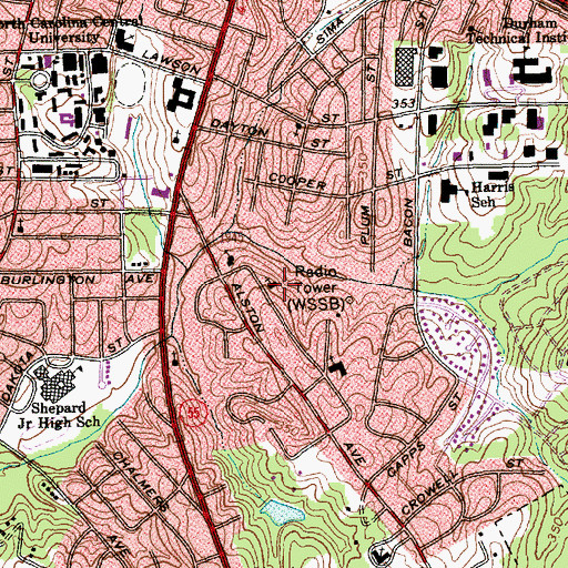 Topographic Map of Mount Calvary United Church of Christ, NC