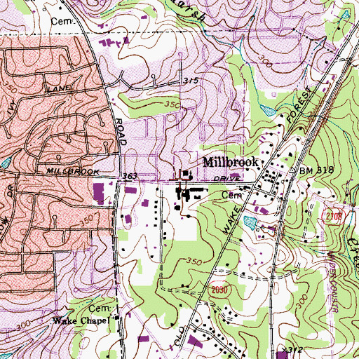 Topographic Map of Raleigh French Church of the Nazarene, NC