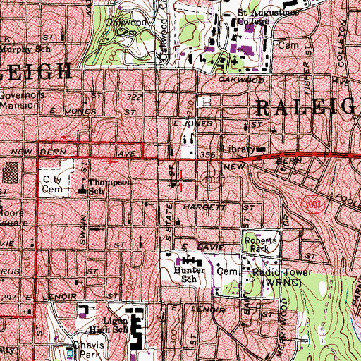 Topographic Map of Trinity United Faith Center Church, NC