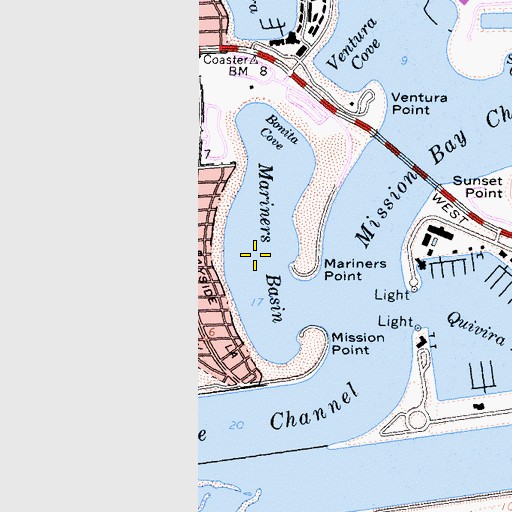 Topographic Map of Mariners Basin, CA
