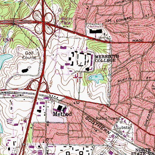 Topographic Map of Spangler Garden, NC