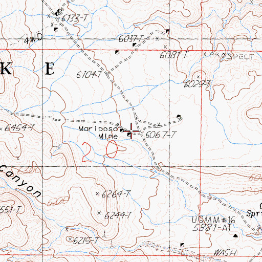Topographic Map of Mariposa Mine, CA