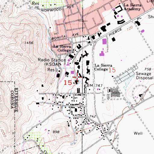 Topographic Map of Matheson Chapel, CA