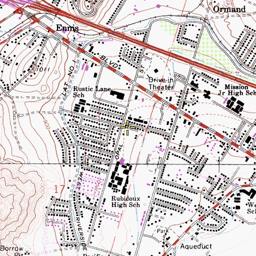 Topographic Map of Newness of Life Christian Ministry, CA