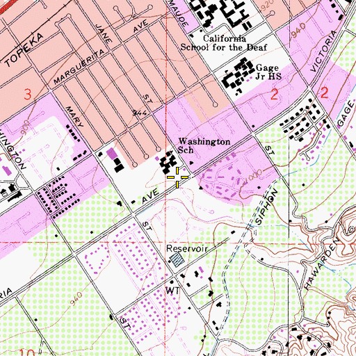 Topographic Map of Pathway Christian Church, CA
