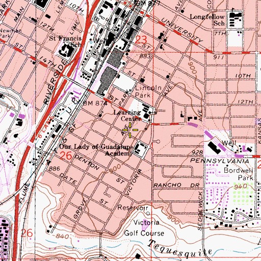 Topographic Map of Resurrected Temple Church of God in Christ, CA